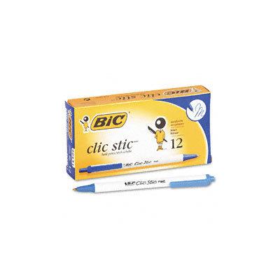 BIC America Clic Stic Blue Ink Ballpoint Pen - 12 Pk