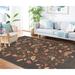 Blue/Brown 108 x 0.55 in Indoor Area Rug - Red Barrel Studio® Coreatha Floral Handmade Tufted Area Rug Viscose/Wool | 108 W x 0.55 D in | Wayfair