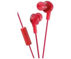 JVC Gumy Plus Inner Ear Headphones With Remote & Mic - Stereo - Red - Wired - 16 Ohm - 10 Hz - 20 kH