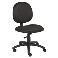Mid-Back Ergonomic Task Chair without Arms - Color/Material - Black Fabric