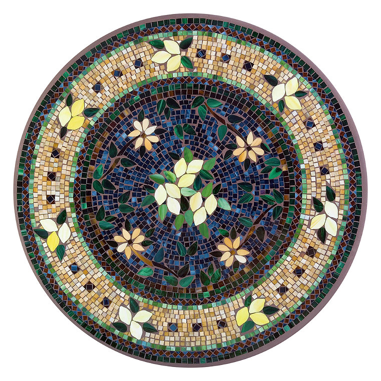 KNF Tuscan Lemons Mosaic Table Collection - Double-Tiered Side Table, Espresso, 18" dia. - Frontgate