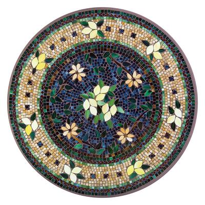 KNF Tuscan Lemons Mosaic Table Collection - Round High Bistro Table, Black, 30" dia. - Frontgate