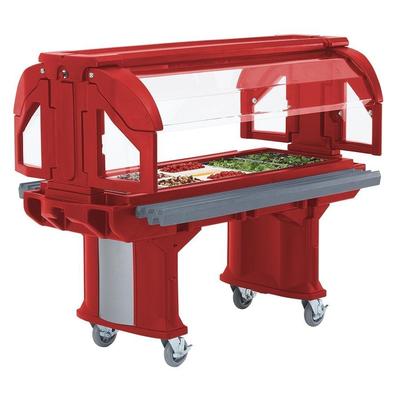 Cambro Low Height 6' Versa Food And Salad Bar With Standard Casters (VBRL6158) - Hot Red