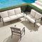 Carlisle 3-pc. Sofa Set in Slate Aluminum - Standard, Rumor Vanilla with Dupione Sand Piping - Frontgate