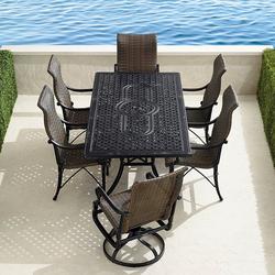 Carlisle Woven 7-pc. Rectangular Dining Set - Onyx Finish with Onyx Wicker - Frontgate