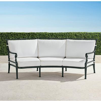 Carlisle Curved Sofa with Cushions in Onyx Aluminum - Standard, Rain Sand - Frontgate