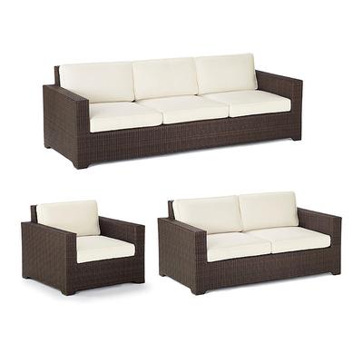 Palermo Seating Replacement Cushions - Double Chaise, Standard, Snow with Logic Bone Piping - Frontgate