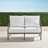 Carlisle Loveseat with Cushions in Slate Finish - Rumor Vanilla with Dupione Sand Piping, Standard - Frontgate