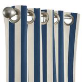 Sunbrella Indoor/Outdoor Drapery Panels - Canopy Stripe Navy/Sand Sunbrella, 50" x 84" - Ballard Designs Canopy Stripe Navy/Sand Sunbrella 50" x 84" - Ballard Designs