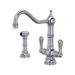 Perrin & Rowe Edwardian™ Mono Two Handle Centerset Kitchen Faucet w/ Side Spray w/ 9" Reach Column Spout in Gray | 6 W x 9 D in | Wayfair