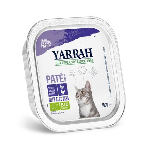 12 x 100 g Yarrah Schälchen, Pâté: Bio-Huhn & Bio-Truthahn mit Bio-Aloe Vera, Sparpaket