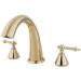 Kingston Brass Roman Double Handle Deck Mounted Roman Tub Faucet, Ceramic in Yellow | Wayfair KS2362TL