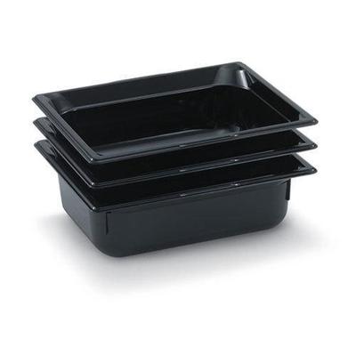 Vollrath Steam Table Pan - Half Size, 2-1/2 Deep, High Temp, Black Plastic