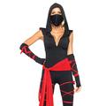 LEG AVENUE 85087 - 5TL. Tödliches Ninja Kostüm, Größe L, schwarz, Damen Karneval Fasching, Größe: L (EUR 40)