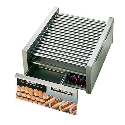 Star Grill Max 36" W Hot Dog Roller Grill With Bun Drawer & Duratec Non-Stick Rollers (75SCBDE)