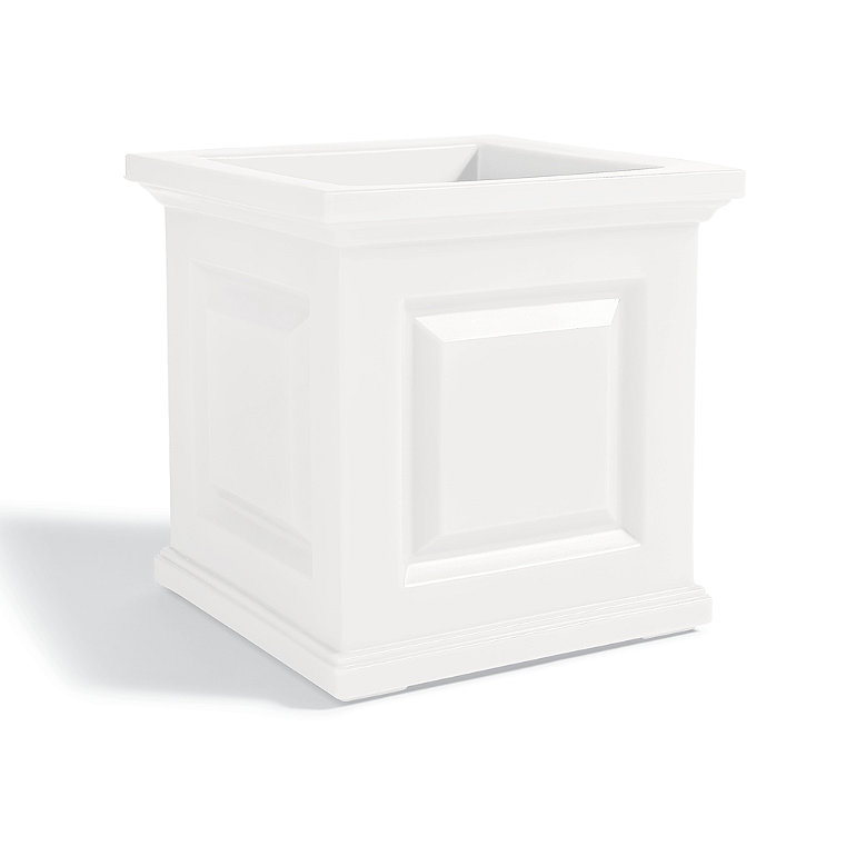 Nantucket Easy-Care Square Planter - White, 16" - Grandin Road