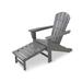 POLYWOOD® Palm Coast Ultimate Adirondack w/ Hideaway Ottoman in Gray | 37.5 H x 29.75 W x 33.5 D in | Wayfair HNA15GY