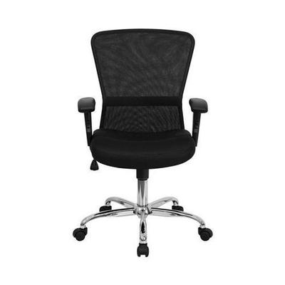 Mesh Office Computer Chair with Chrome Base, Black