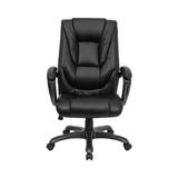 Multi-Function Leather High-Back Office Chair with Waterfall Seat, Black screenshot. Chairs directory of Office Furniture.