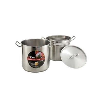 Winco SSDB-20 Master Cook Double Boiler with Cover, 20 Quart