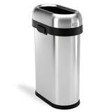 Simplehuman 50L/13.2 Gallon Slim Open Top Trash Can, Commercial Grade Heavy Gauge Stainless Steel in Gray | 27.4 H x 10.7 W x 18.2 D in | Wayfair