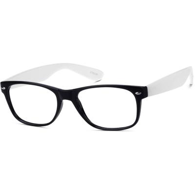Zenni Square Prescription Glasses White Plastic Full Rim Frame