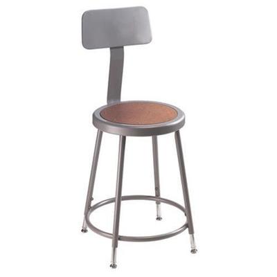 National Public Seating 6224HB 32.5-In. Adjustable Stool with Back Rest