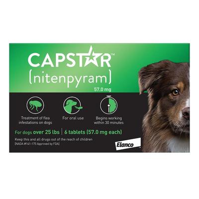Capstar Large Dog 57 Mg 25.1-125 Lbs Green 6 Tablets
