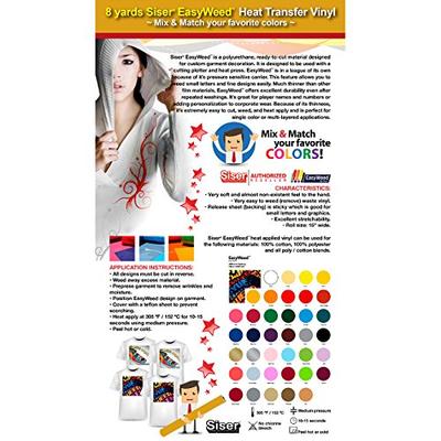 4 YARDS SISER EASYWEED HEAT TRANSFER VINYL MIX & MATCH YOUR FAVORITE COLORS 