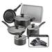 Farberware Dishwasher Safe Nonstick Cookware Pots & Pans Set, 15 Piece Non Stick/Aluminum in Black | Wayfair 21806