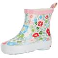 Playshoes Mädchen Kurzer Gummistiefel, Regenstiefel Blumen Gummistiefel, Weiß, 20 EU