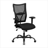 HERCULES Series 400 lb. Capacity Big & Tall Black Mesh Office Chair with Arms - WL-5029SYG-A-GG screenshot. Chairs directory of Office Furniture.