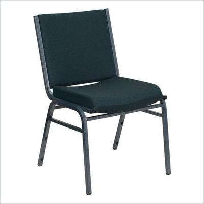 HERCULES Heavy Duty, 3'' Thickly Padded, Green Upholstered Stack Chair - XU-60153-GN-GG