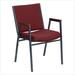 HERCULES Heavy Duty, 3'' Thickly Padded, Burgundy Upholstered Stack Chair with Arms - XU-60154-BY-GG