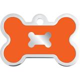 Large Neon Orange Epoxy Bone Personalized Engraved Pet ID Tag