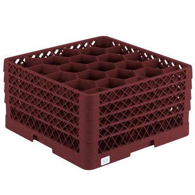 Vollrath TR11GGGG Traex® Rack Max Full-Size Burgundy 20-Compartment 9 7/16" Glass Rack