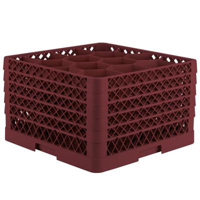 Vollrath TR18JJJJJ Traex® Rack Max Full-Size Burgundy 12-Compartment 11 7/8" Glass Rack