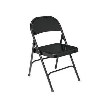 National Public Seating 50 Series Steel Folding Chair (Set of 4) 50 Series Color: Black