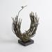 Global Views Bird's Nest-Verdi Metal in Gray/Green | 15.25 H x 10.25 W x 4 D in | Wayfair 8.82013