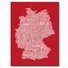 Trademark Fine Art 'Germany City Map III' by Michael Tompsett Textual Art on Wrapped Canvas Metal | 32 H x 24 W x 2 D in | Wayfair MT0148-C2432GG