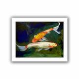 ArtWall 'Feng Shui Koi Fish' by Michael Creese Painting Print on Rolled Canvas in Orange/White | 18 H x 22 W x 0.1 D in | Wayfair Creese-012-14x18