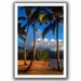 ArtWall 'Hanalei Bay Palms' by Kathy Yates Photographic Print on Rolled Canvas Metal in Blue/Brown | 40 H x 28 W x 0.1 D in | Wayfair