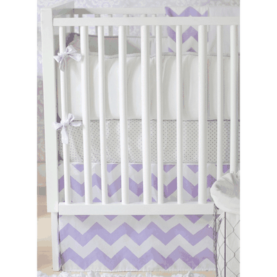 New Arrivals Zig Zag Lavender 4 Piece Baby Crib Bedding Set