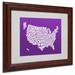 Trademark Fine Art 'USA States Text Map' Framed Textual Art Print on Canvas Canvas, Wood | 11 H x 14 W x 0.5 D in | Wayfair MT0230-W1114MF