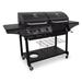 Charbroil 3-Burner Combo Gas & Charcoal Grill w/ Side Burner Cast Iron/Steel in Black/Gray | 46.8 H x 74.2 W x 27.9 D in | Wayfair 463714514