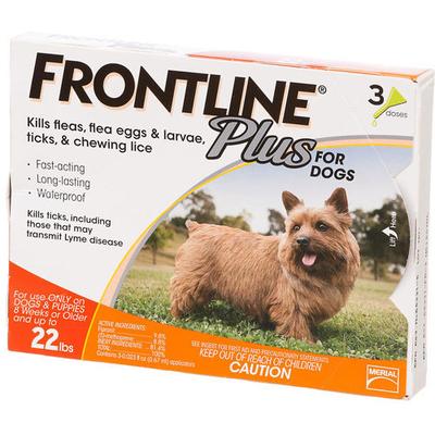 Frontline Plus for Small Dogs up to 22lbs (Orange) 12 Doses - 