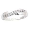 The Diamond Ring Collection: 9ct White Gold 0.05CT Diamond Channel Set Crossover Eternity Ring (Size Q)