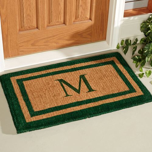 Double Border Outdoor Mat Green, 2'6"" x 4', Green