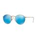Ray-Ban Round Metal Sunglasses - Men's Gold Frame Blue mirror 50 mm Lenses RB3447-112-4L-50