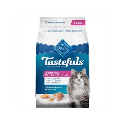 Blue Buffalo Tastefuls Hairball Control Natural Chicken & Brown Rice Recipe Adult Dry Cat Food, 3-lb bag